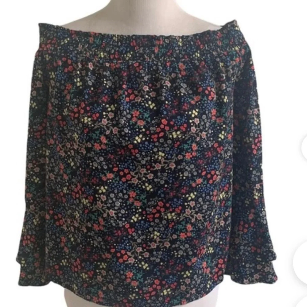 LUCKY BRAND Off The Shoulder Floral Bohemian Blouse - Picture 10 of 10